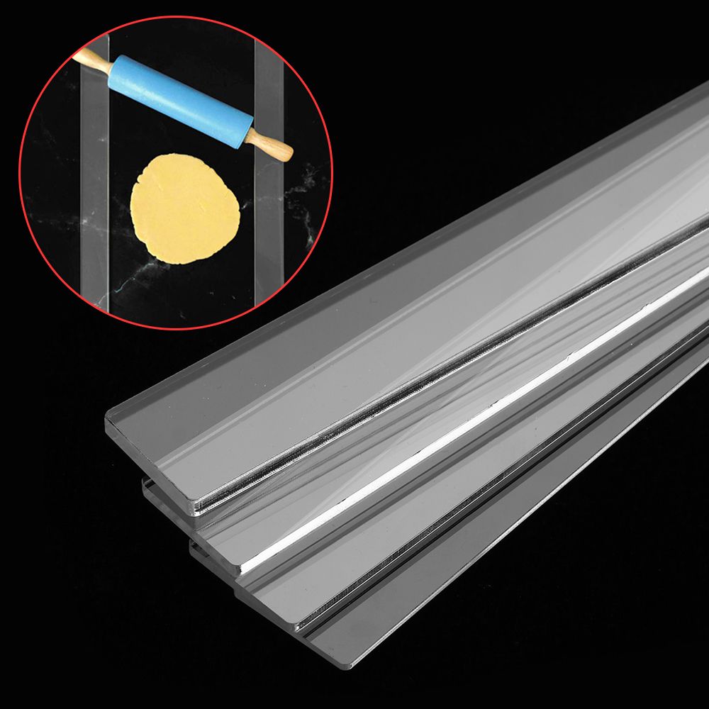 Fondant Smoother Set - 2Pcs Acrylic Biscuit Cake Rolling Tool
