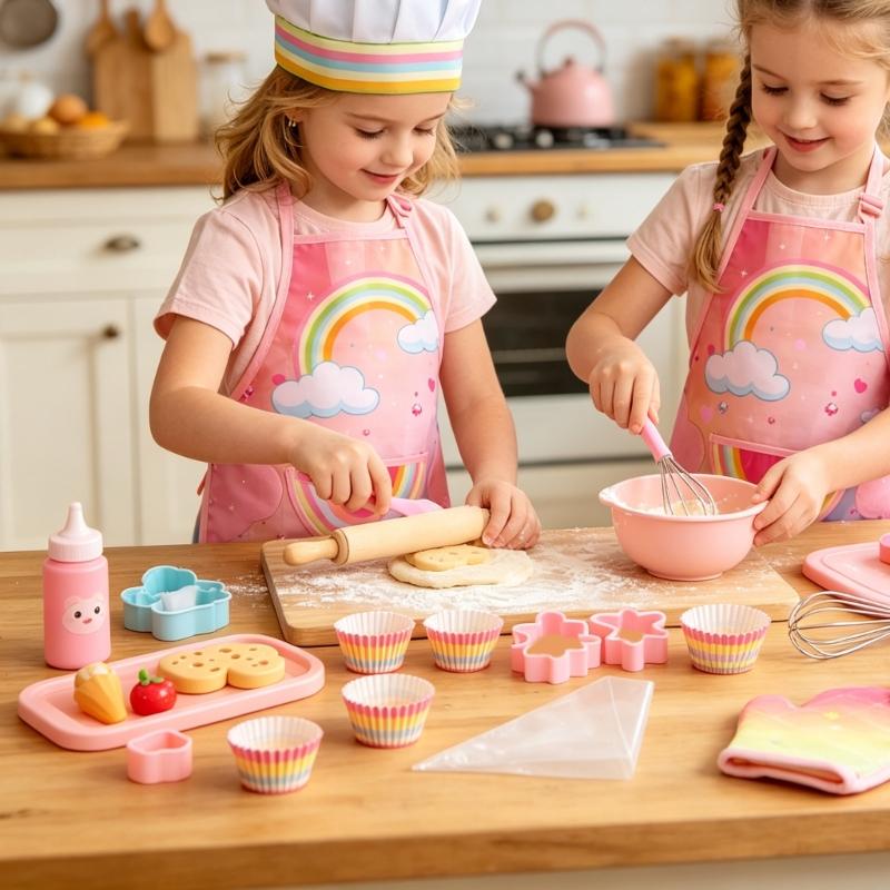 Baking Kitchen For Kids - Kids Baking Apron Set With Gloves