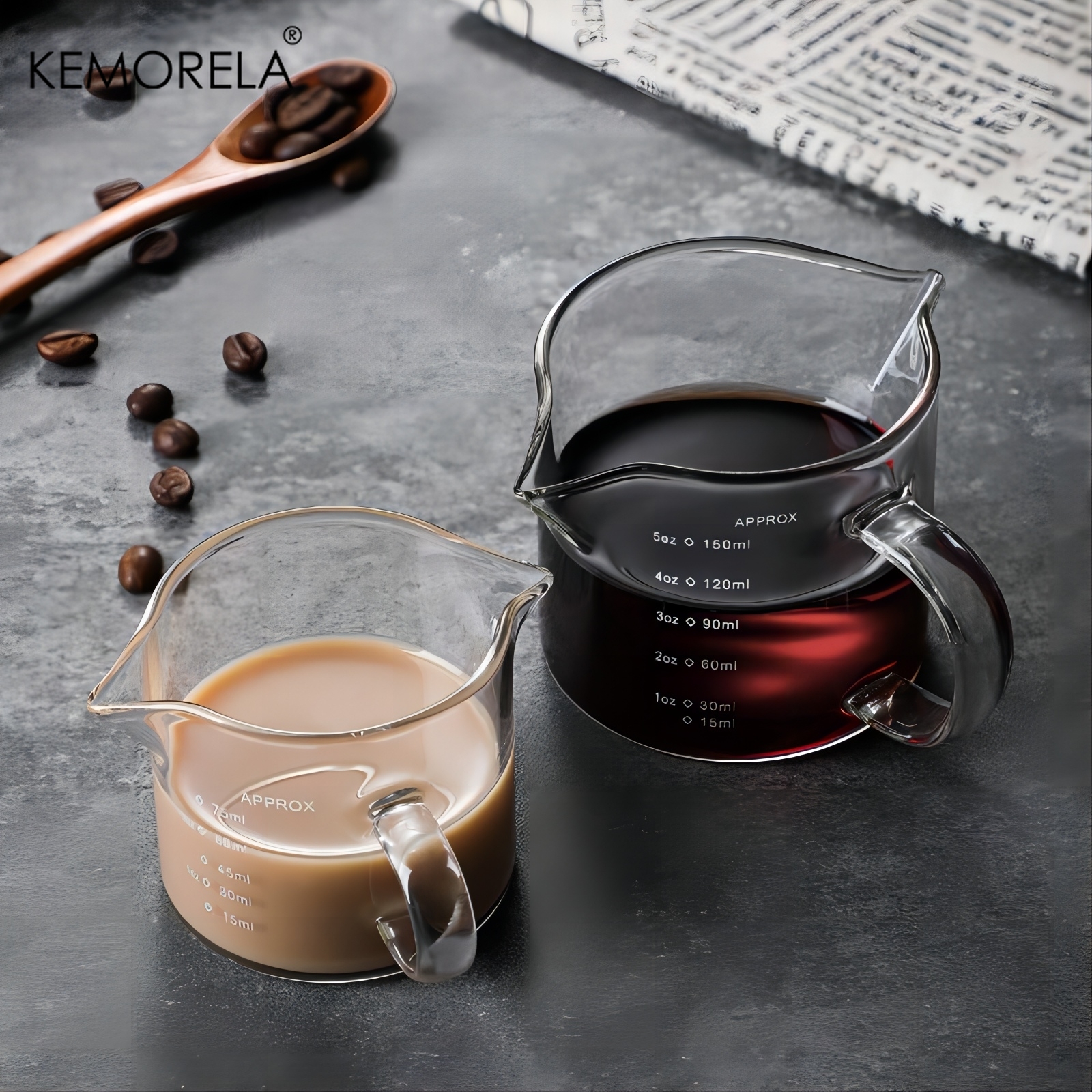 Kitchen Baking Containers - 75/150ML Glass Measuring Cup With Handle