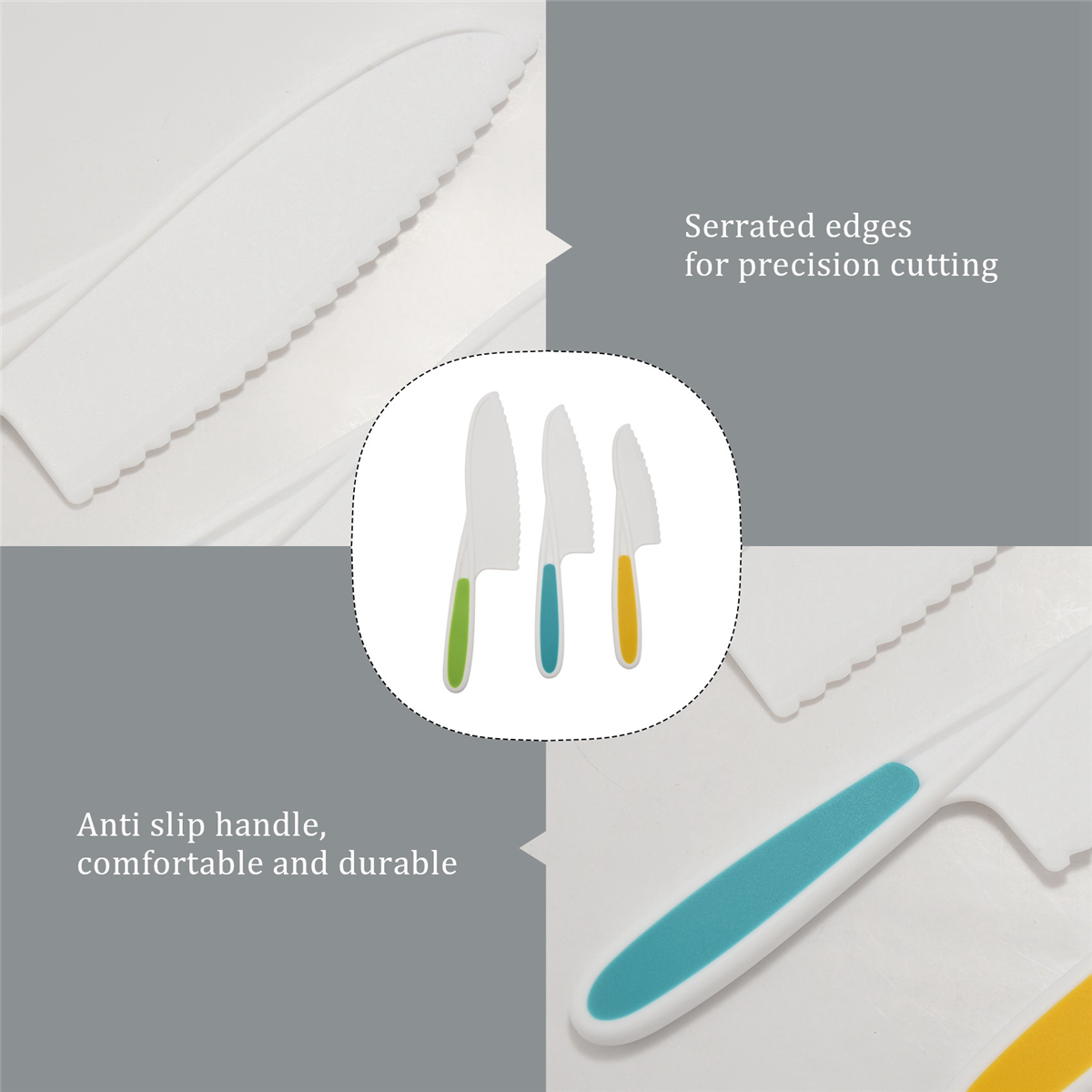 Kitchen Kids Baking Set - BFYL-Knives for Kids 3-Piece Nylon Kitchen