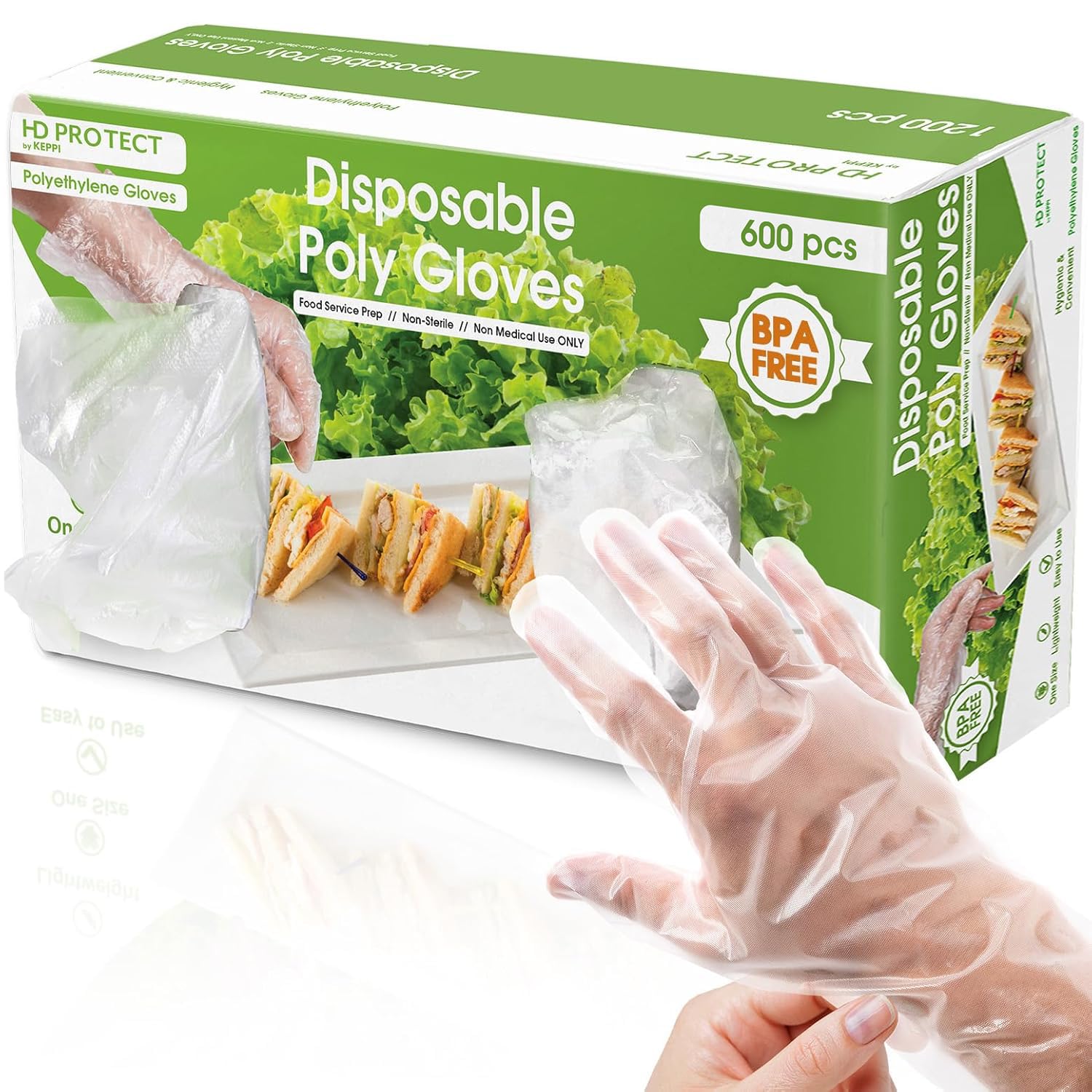 Baking Powder Kitchen - 600 Pack Disposable Food Prep Gloves