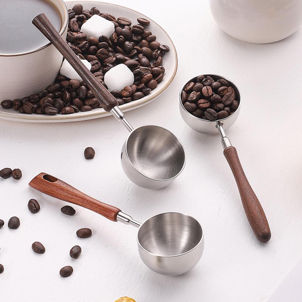 Baking Powder Kitchen - Measuring Spoon with Wood Handle, Stainless