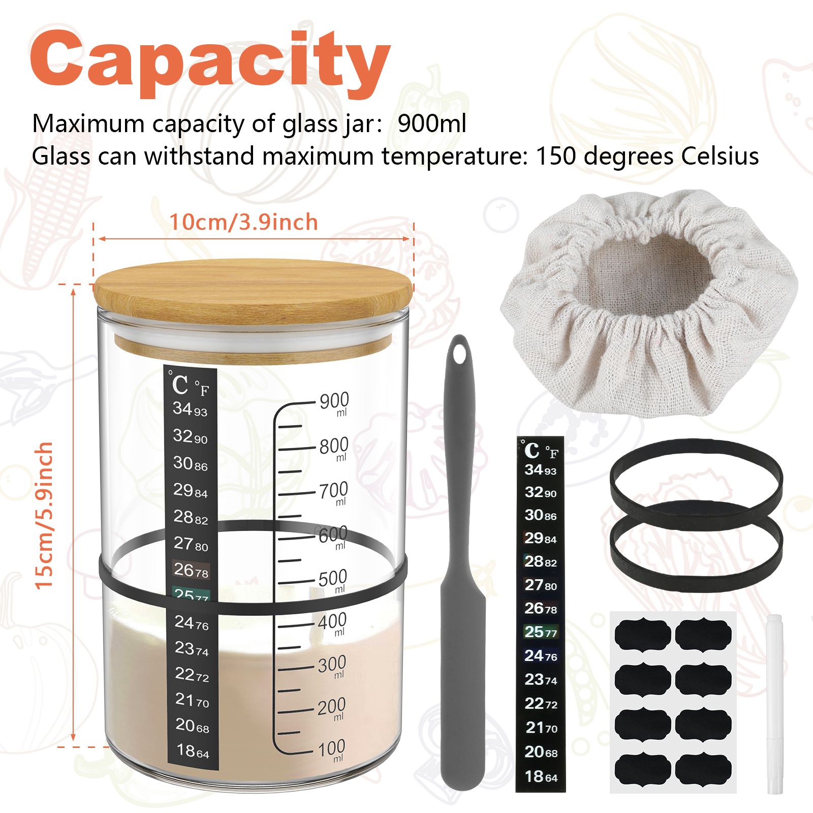 Sourdough Starter Jar 900ml Fe - Kitchen Baking Containers recensie en prijs