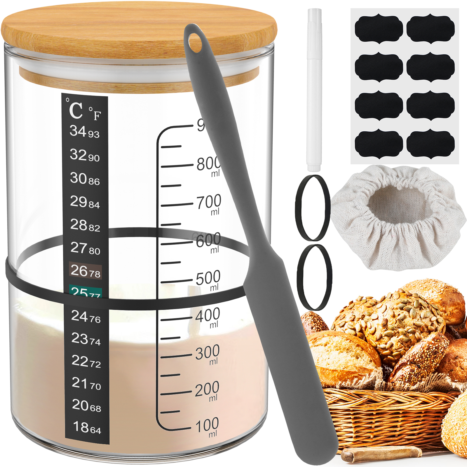 Sourdough Starter Jar Kit Sour - Kitchen Baking Containers recensie en prijs