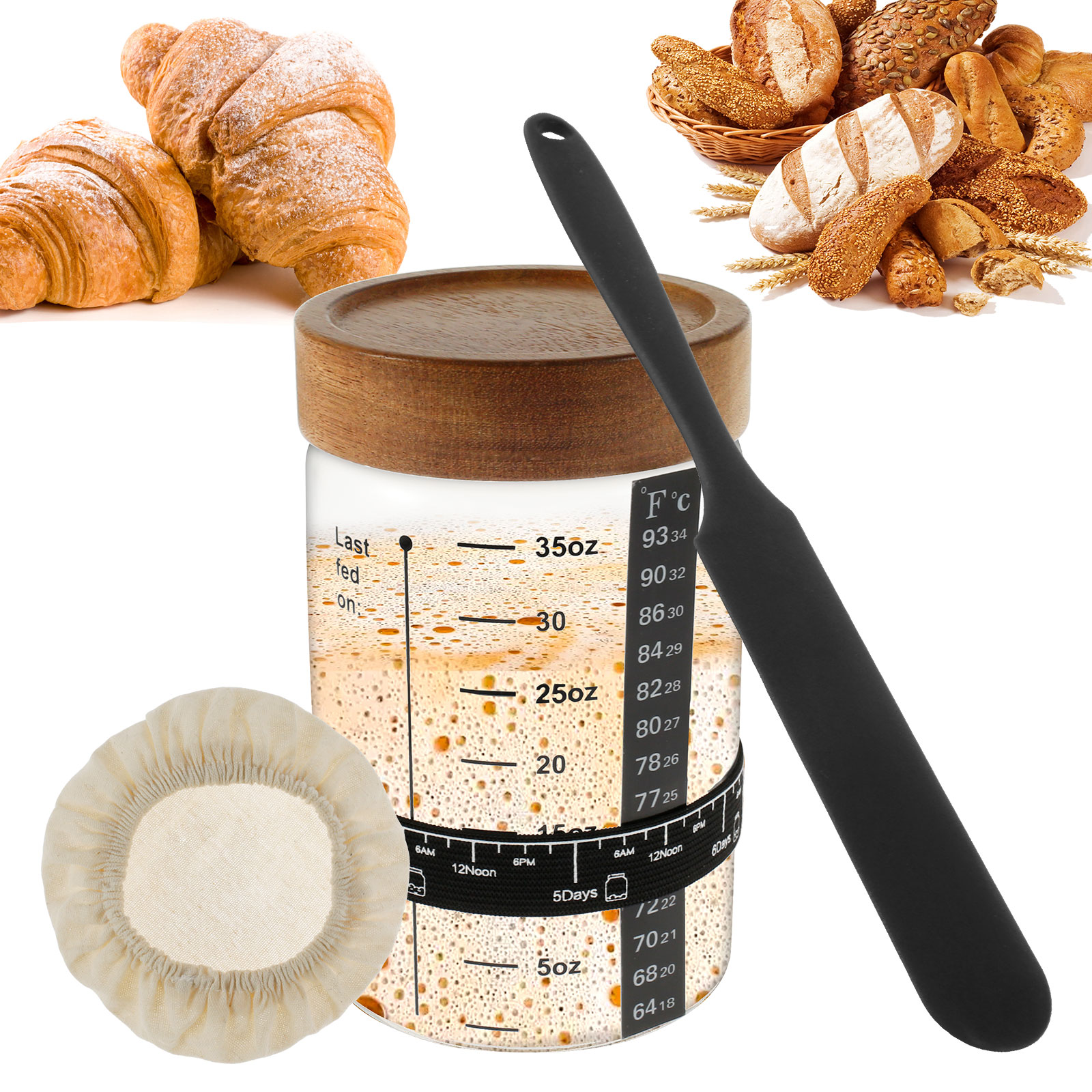 Sourdough Starter Jar Kit 1000 - Kitchen Baking Containers recensie en prijs