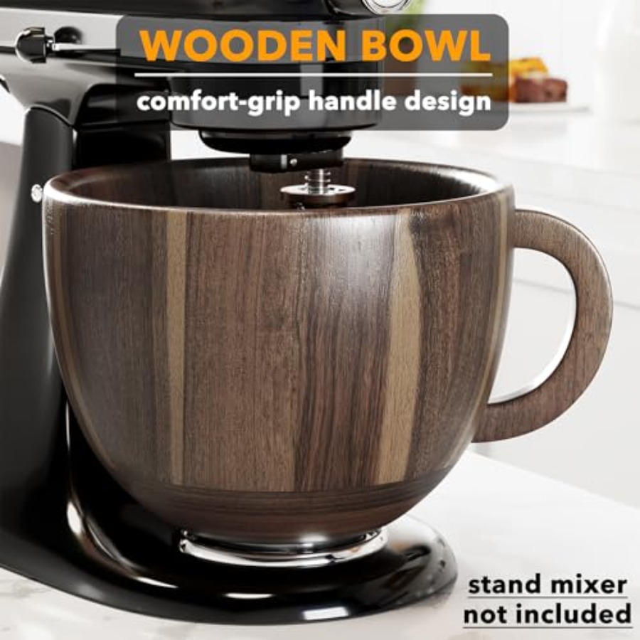 Kitchen wooden bowl with handl - Stand Mixer Bowl recensie en prijs