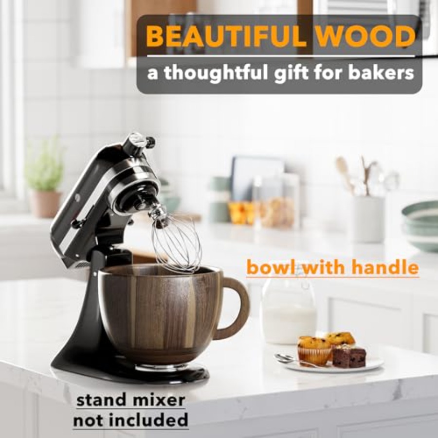 Kitchen wooden bowl with handl - Stand Mixer Bowl recensie en prijs
