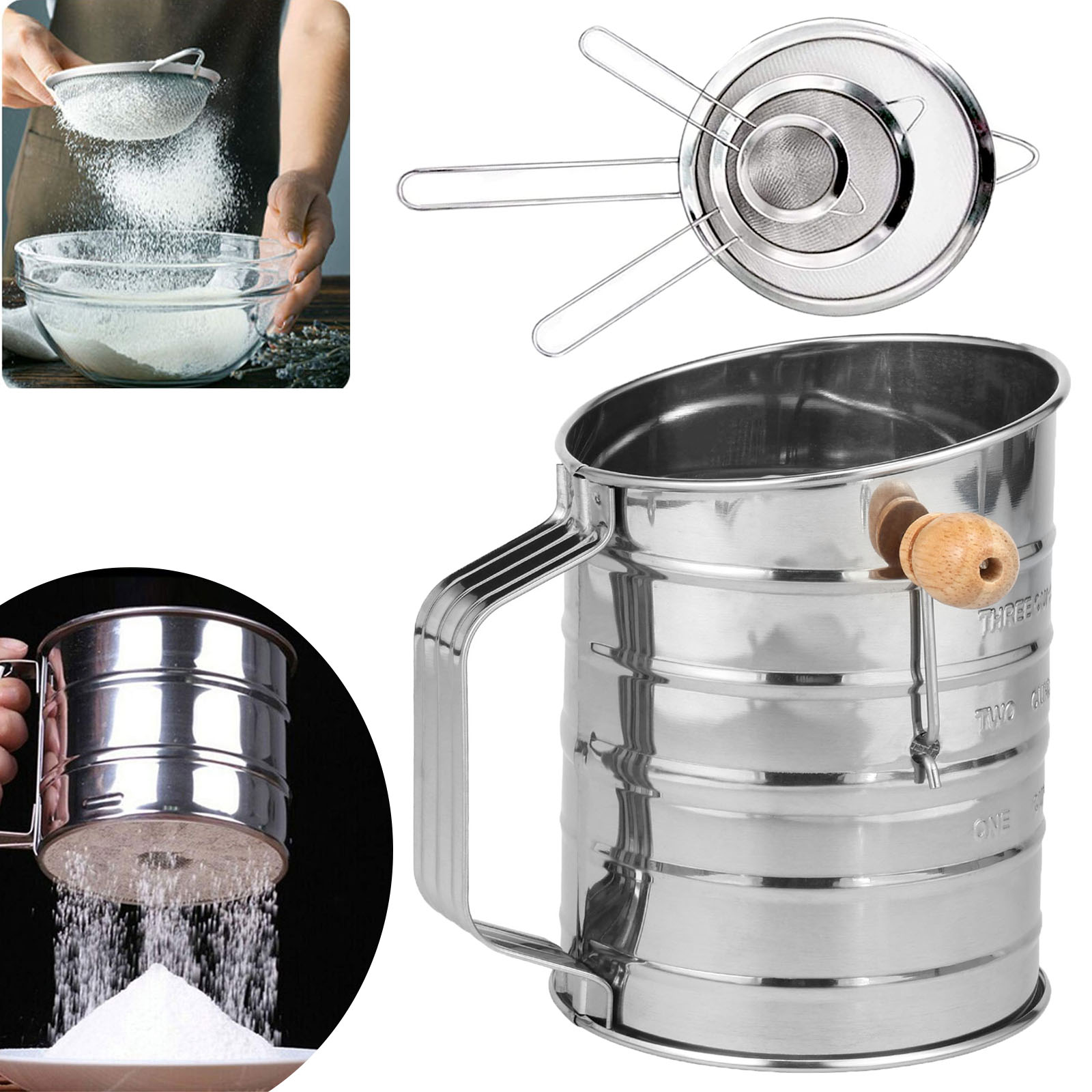 Flour Sifter Stainless Steel F - Baking Powder Kitchen recensie en prijs