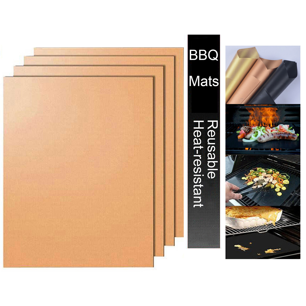 Non-stick 4Pcs BBQ Grill Mat B - Super Kitchen Baking Mat recensie en prijs