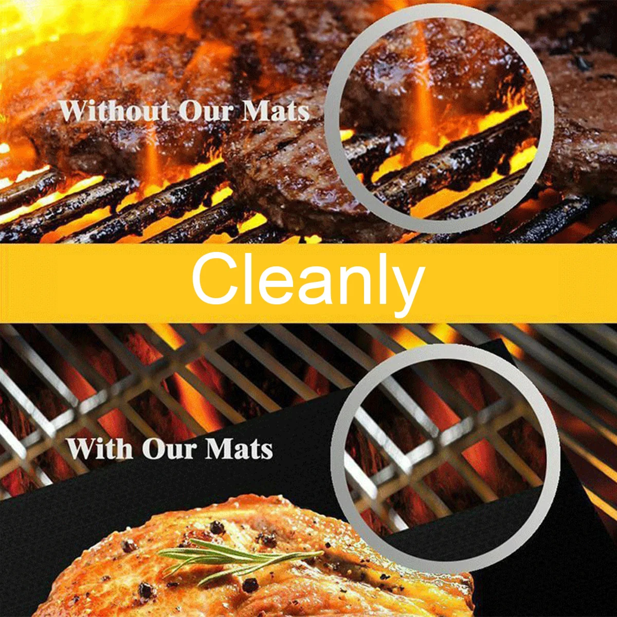 Non-stick 4Pcs BBQ Grill Mat B - Super Kitchen Baking Mat recensie en prijs