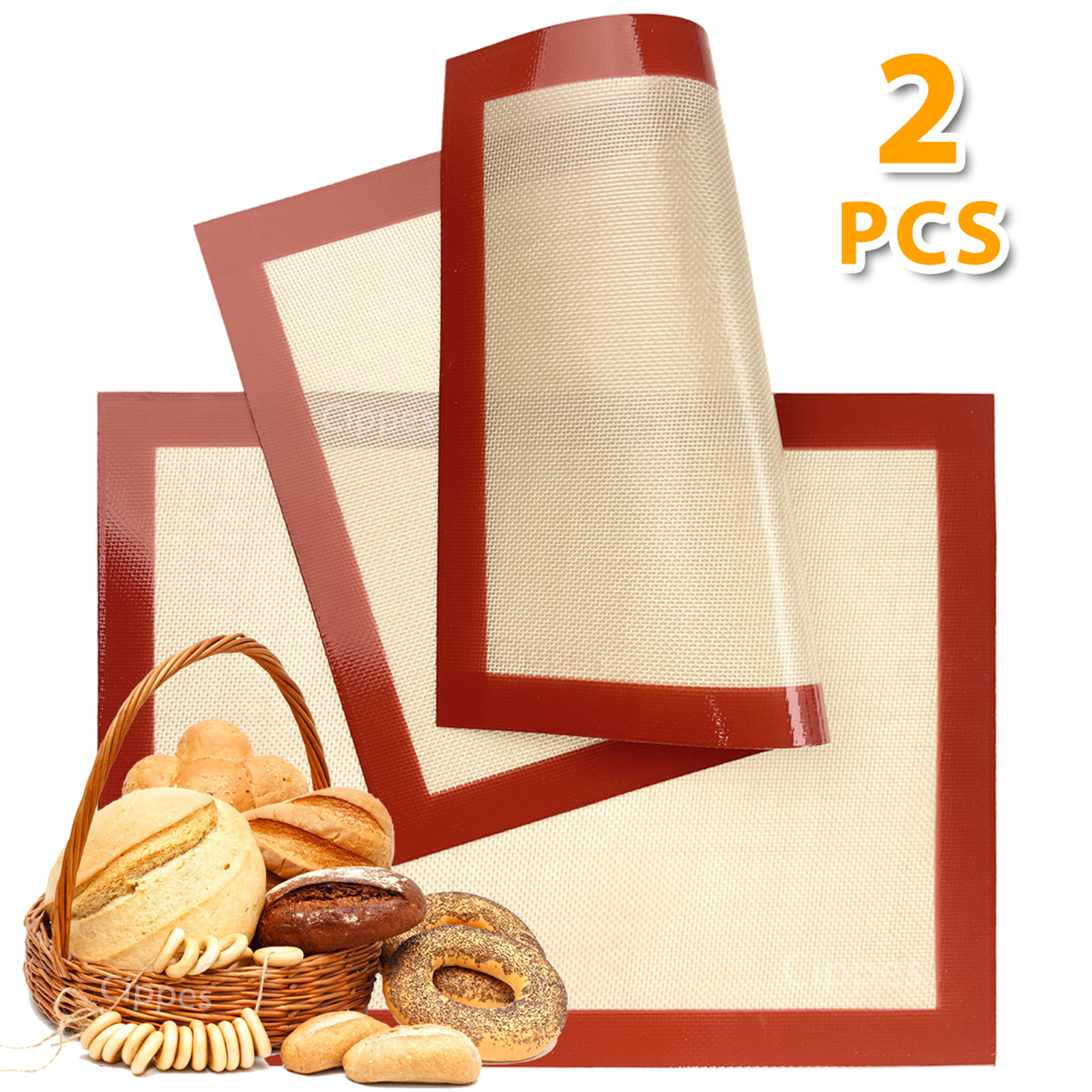 2PCS Silicone Baking Mats for  - Super Kitchen Baking Mat recensie en prijs