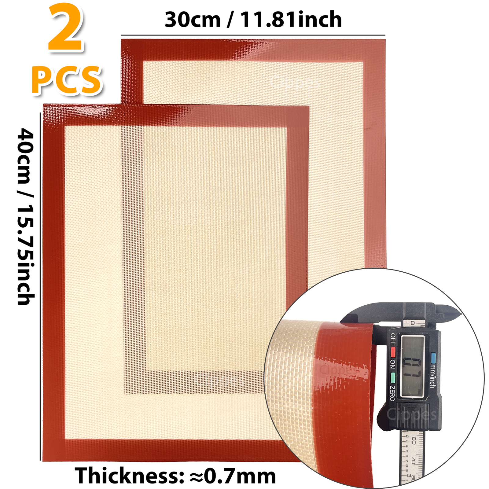 2PCS Silicone Baking Mats for  - Super Kitchen Baking Mat recensie en prijs