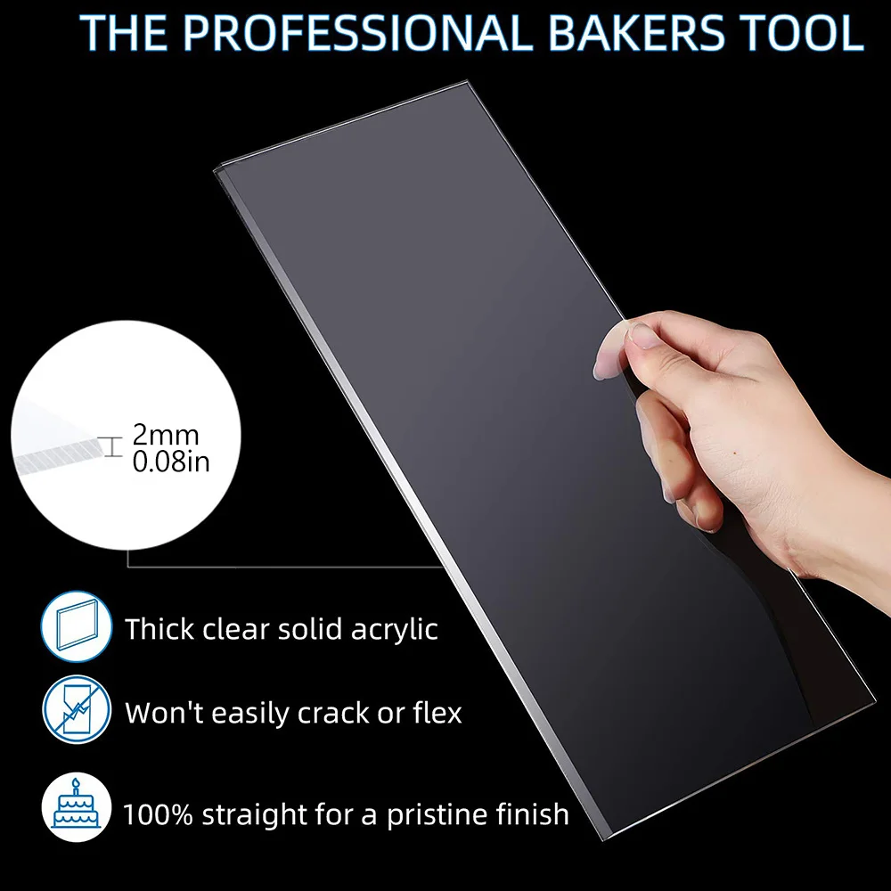 4 Sizes Acrylic Cake Scraper C - Fondant Smoother Set recensie en prijs